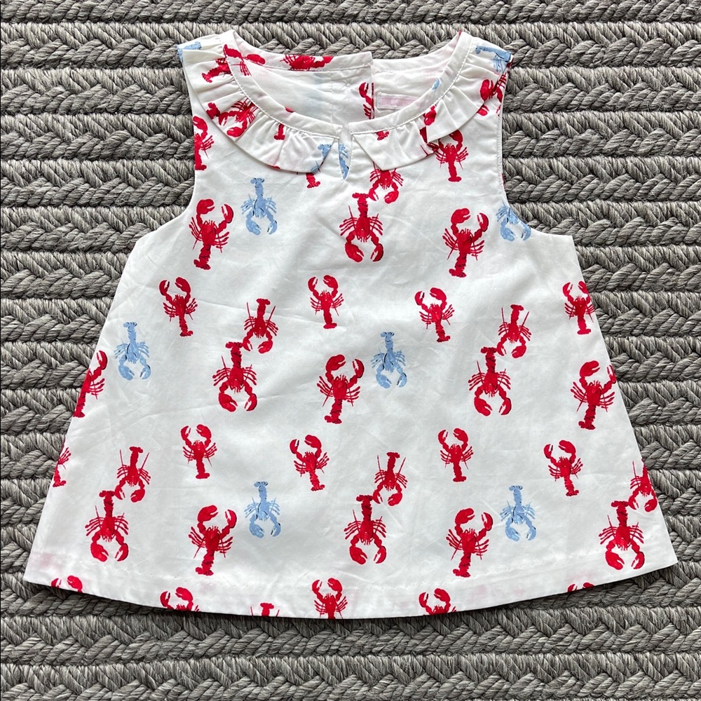 Janie and Jack Red and Blue Lobster Baby Dress